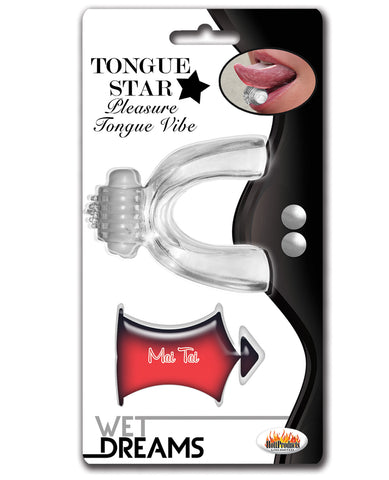 Wet Dreams Tongue Star Vibe - Clear W-10 Ml Liquor Lube Pillow