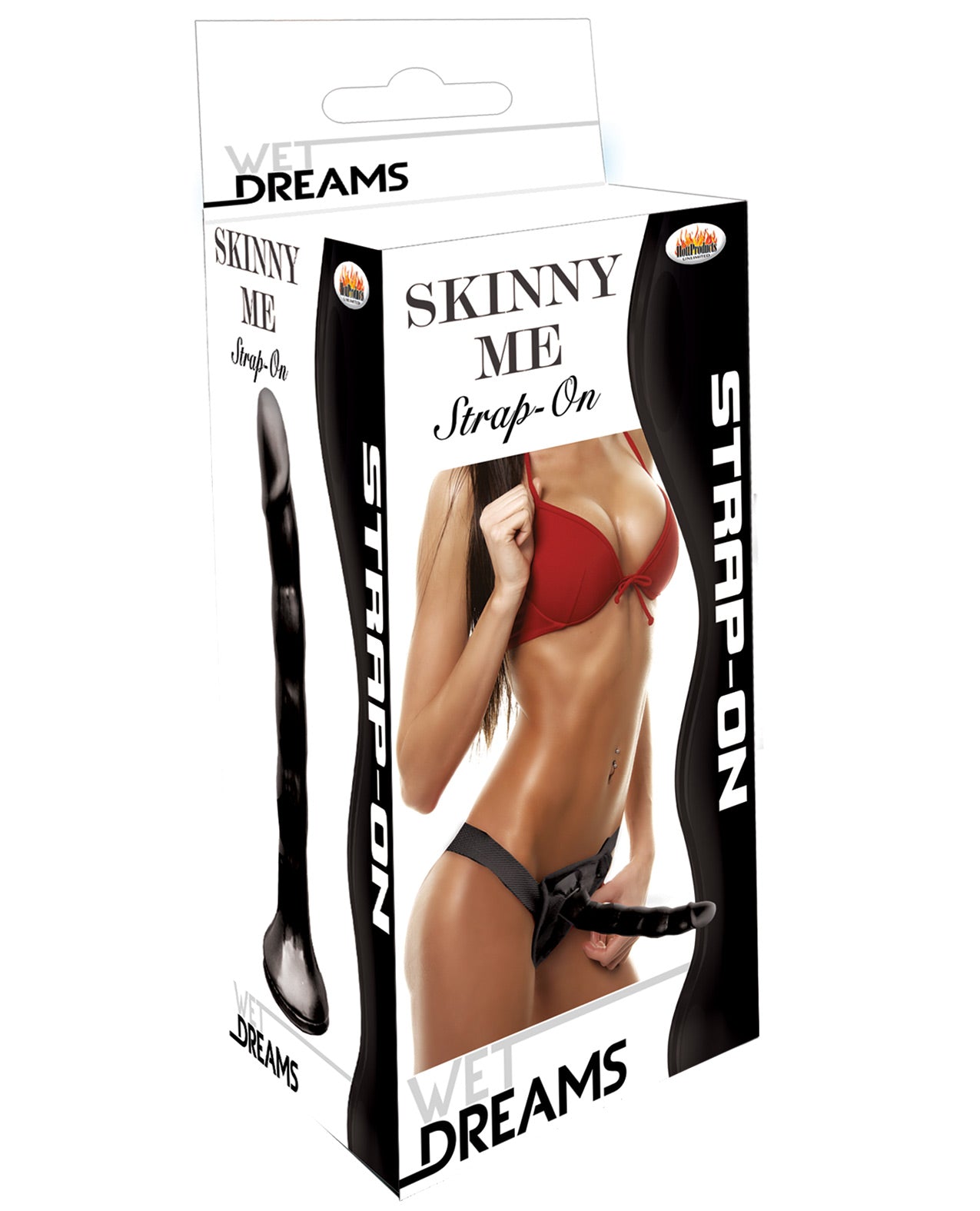 Wet Dreams Skinny Me 7" Strap On W-harness - Black - LUST Depot