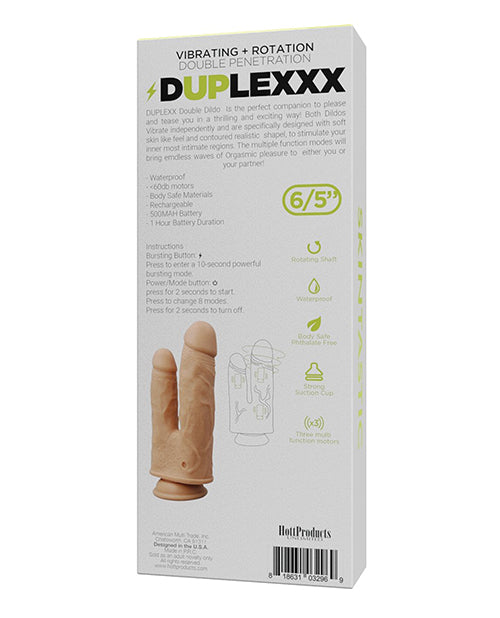 Skinsations Duplexx Vibrating & Rotating Double Dildo - Flesh - LUST Depot