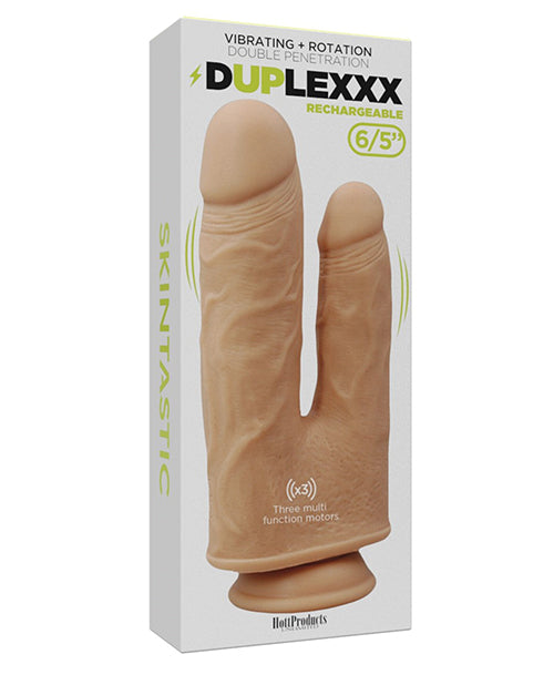 Skinsations Duplexx Vibrating & Rotating Double Dildo - Flesh - LUST Depot