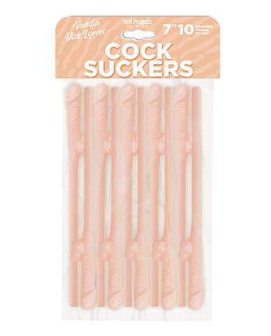 Cock Suckers Pecker Straws - Vanilla Lovers Pack Of 10