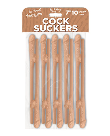 Cock Suckers Pecker Straws - Caramel Lovers Pack Of 10