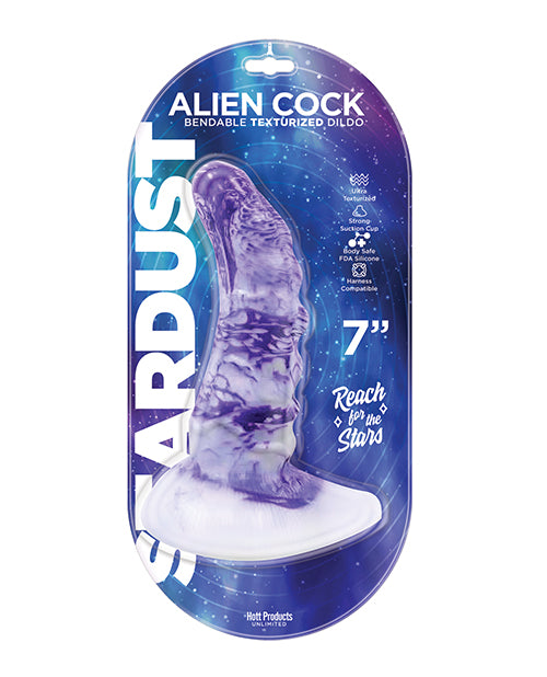 Stardust Alien Cock Silicone Textured Dildo - Purple - LUST Depot