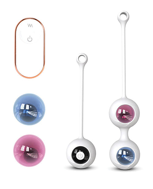 Freezer Ben Wa Ball Remote Control Kegel Ball Exercises Set - White - LUST Depot