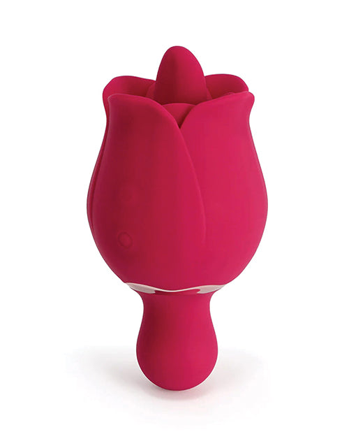 Sylvia Tongue Licking Rose Vibrator - Red - LUST Depot