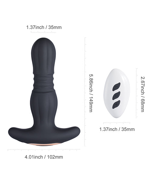 Agas Thrusting Butt Plug W- Remote Control - Black - LUST Depot