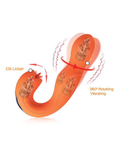 Joi Rotating Head G-spot Vibrator & Clit Licker - Orange - LUST Depot