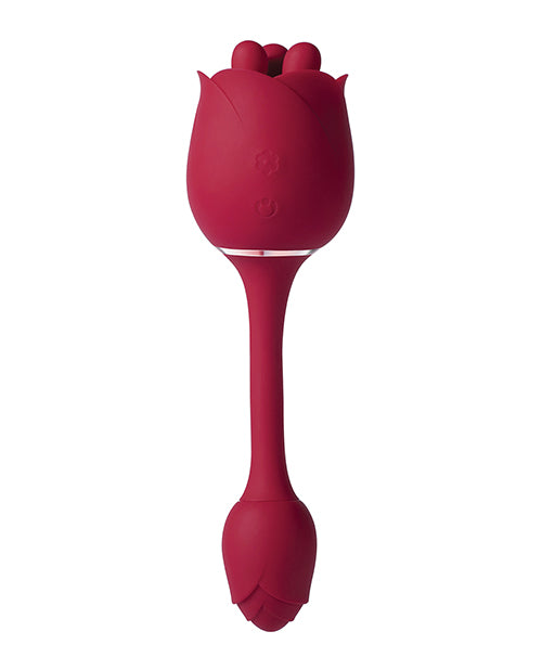 Roseann Double Ended Rose Toy Vibrator - Red - LUST Depot