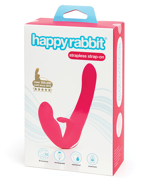 Happy Rabbit Strapless Strap On Rabbit Vibe - Pink - LUST Depot