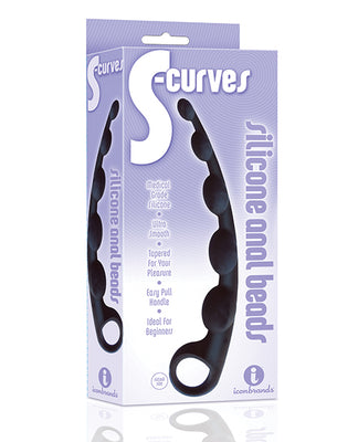 The 9's S-curved Silicone Anal Beads