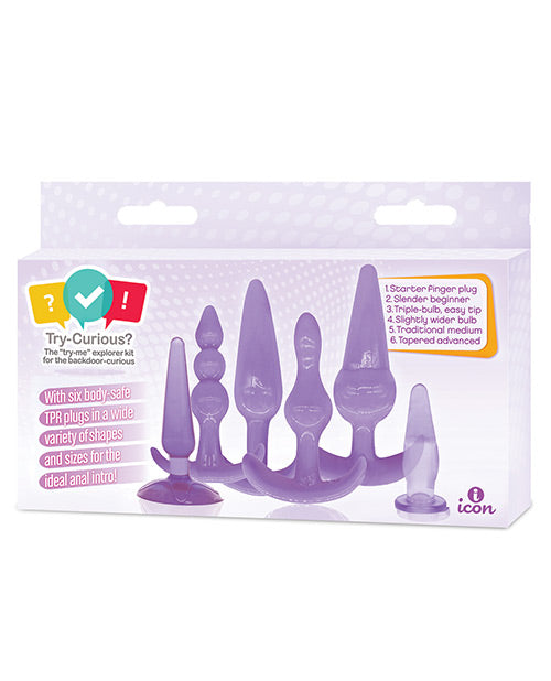 Try-curious Anal Plug Kit - Purple - LUST Depot