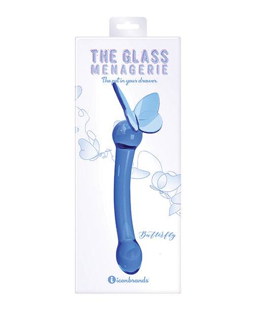 Glass Menagerie Butterfly Glass G Spot Dildo - Dark Blue - LUST Depot