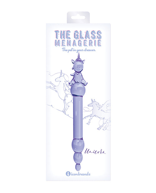 Glass Menagerie Unicorn Glass Dildo - Purple - LUST Depot