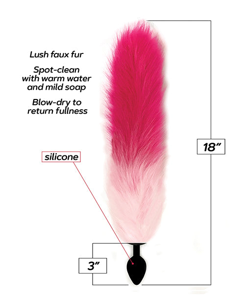 Foxy Fox Tail Silicone Butt Plug - Pink Gradient - LUST Depot