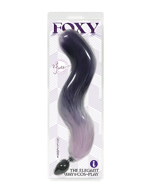 Foxy Fox Tail Silicone Butt Plug - Purple Gradient - LUST Depot