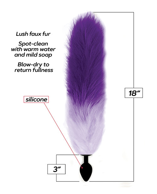 Foxy Fox Tail Silicone Butt Plug - Purple Gradient - LUST Depot