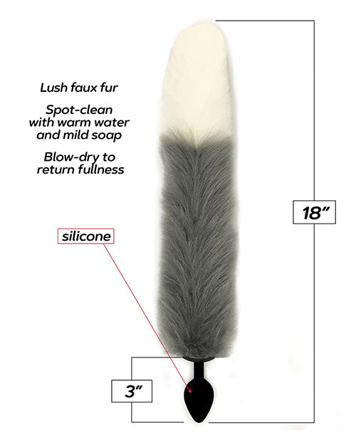 Foxy Fox Tail Silicone Butt Plug - Silver - LUST Depot