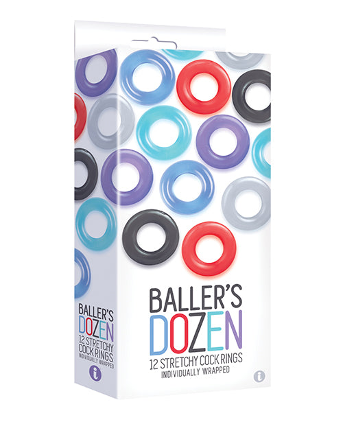 The 9's Baller's Dozen Original 12pc Cockring Set - Asst. Colors - LUST Depot