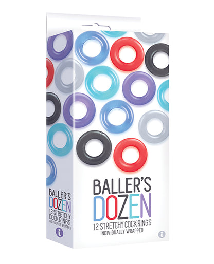 The 9's Baller's Dozen Original 12pc Cockring Set - Asst. Colors - LUST Depot