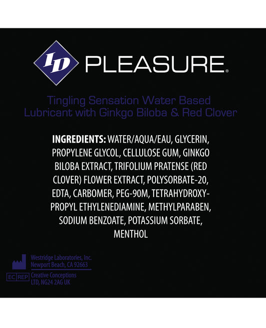 Id Pleasure Waterbased Tingling Lubricant - 2.2 Oz Flip Cap Bottle - LUST Depot