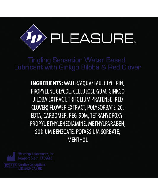 Id Pleasure Waterbased Tingling Lubricant - 4.4 Oz Bottle - LUST Depot