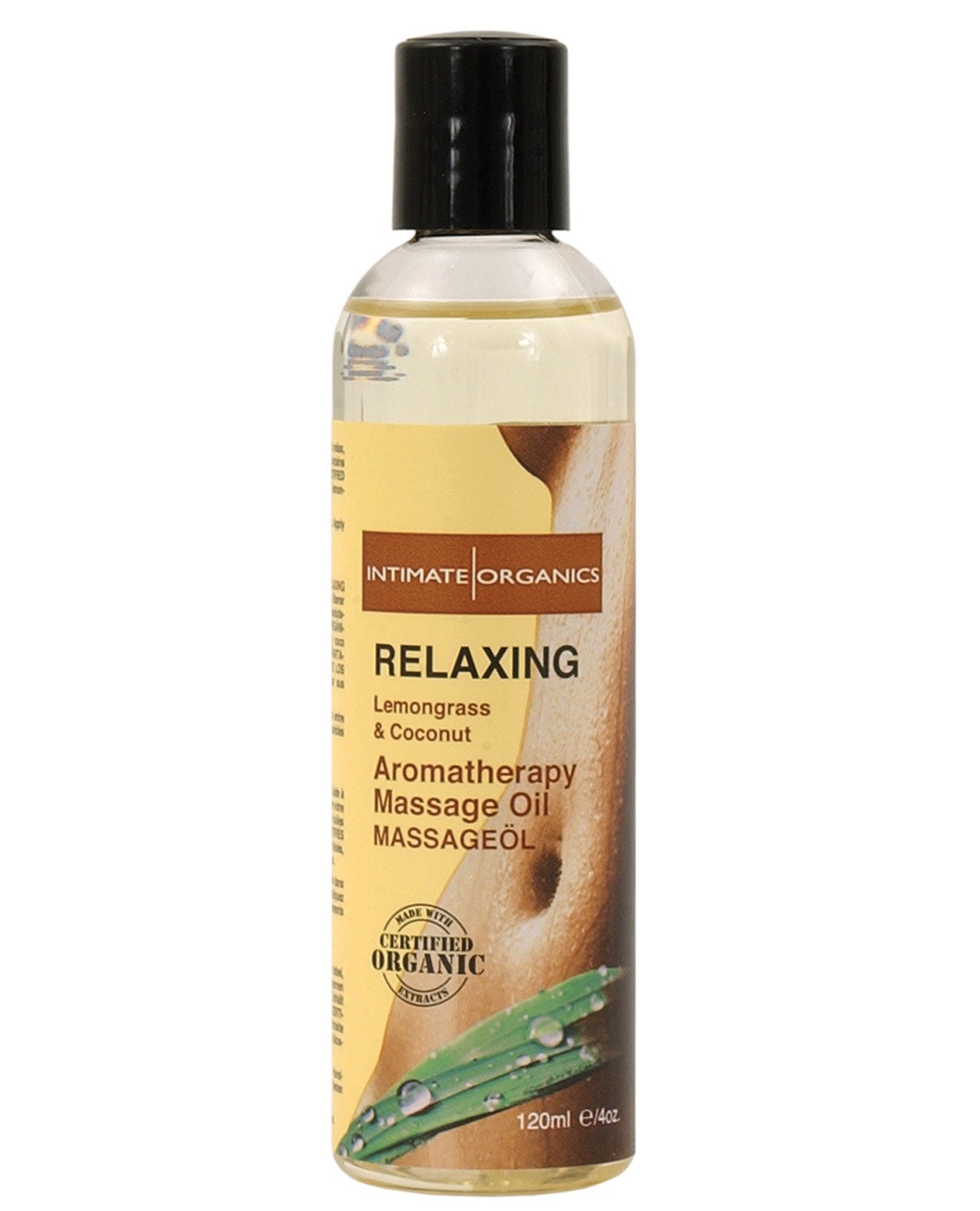 Intimate Earth Relaxing Massage Oil - 120 Ml Coconut & Lemongrass - LUST Depot