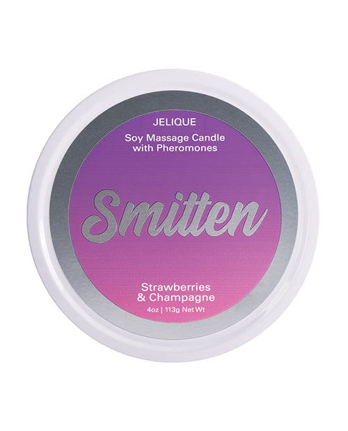 Jelique Massage Candle - 4 Oz Smitten Strawberry & Champagne - LUST Depot