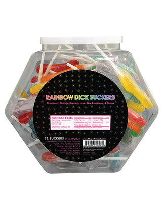 Rainbow Dick Suckers - Asst. Colors-flavors Bowl Of 72