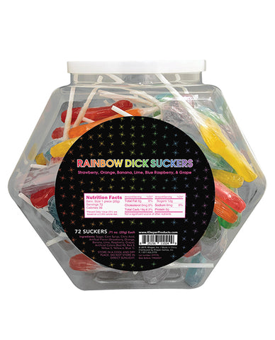 Rainbow Dick Suckers - Asst. Colors-flavors Bowl Of 72