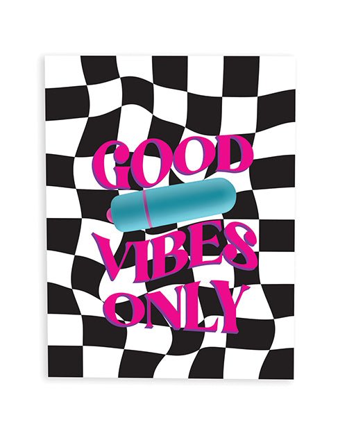 Good Vibes Only Naughty Greeting Card W/rock Candy Vibrator & Fresh Vibes Towelettes - LUST Depot