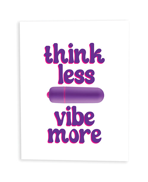 Think Less, Vibe More Naughty Greeting Card W/rock Candy Vibrator & Fresh Vibes Towelettes - LUST Depot