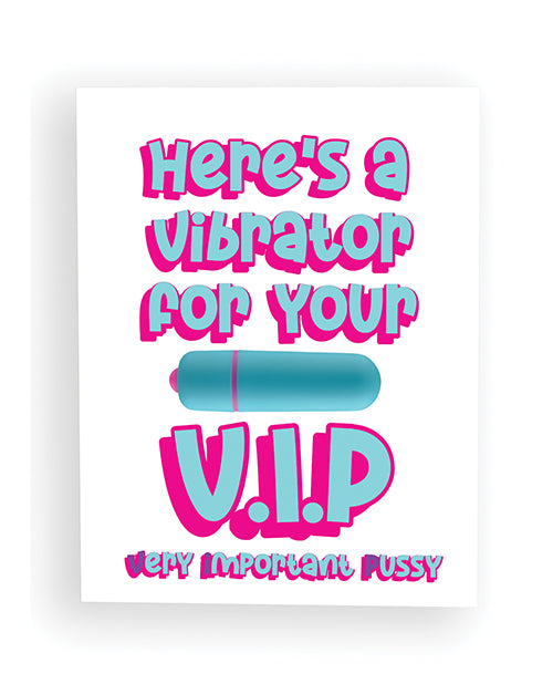 Here's A Vibrator For Your V.i.p Naughty Greeting Card W/rock Candy Vibrator & Towelettes - LUST Depot