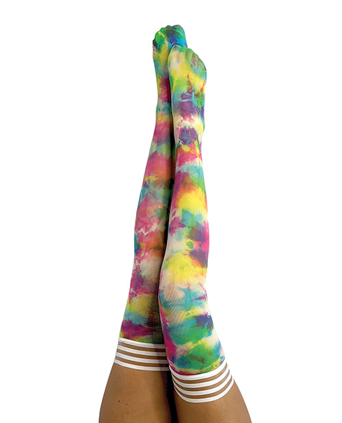 Kix'ies Gilly Tie Die Thigh High Bright Color A - LUST Depot