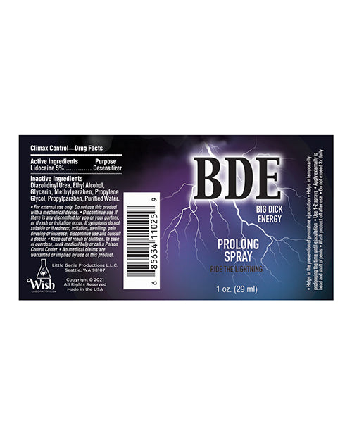 Bde Prolong Spray - 1 Oz - LUST Depot