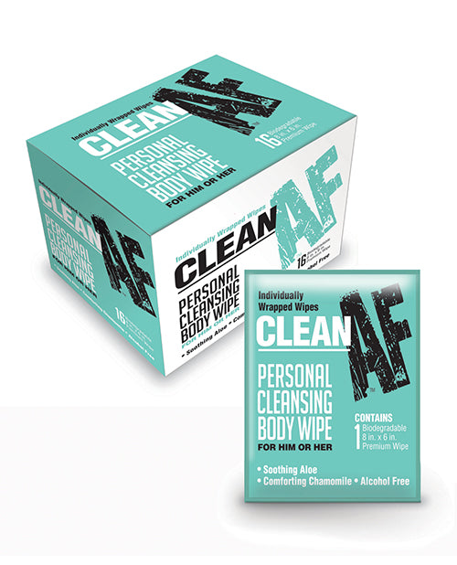 Clean Af Personal Cleansing Body Wipes - Box Of 16 - LUST Depot