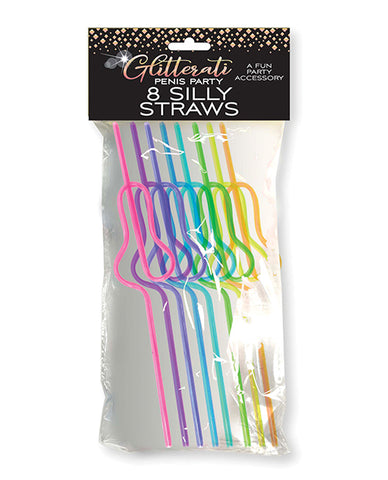 Glitterati Silly Penis Straws - Set Of 8