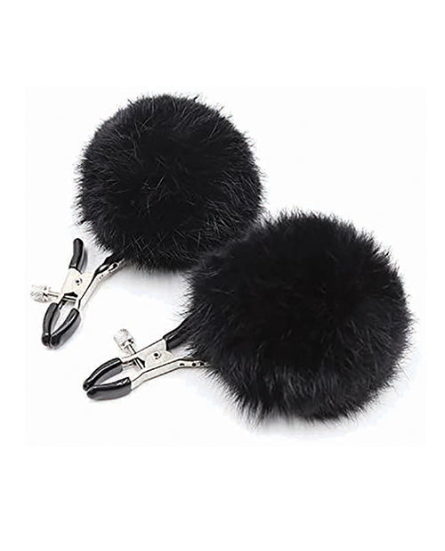 Sexy Af Nipple Clamps - Black Puff Ball - LUST Depot