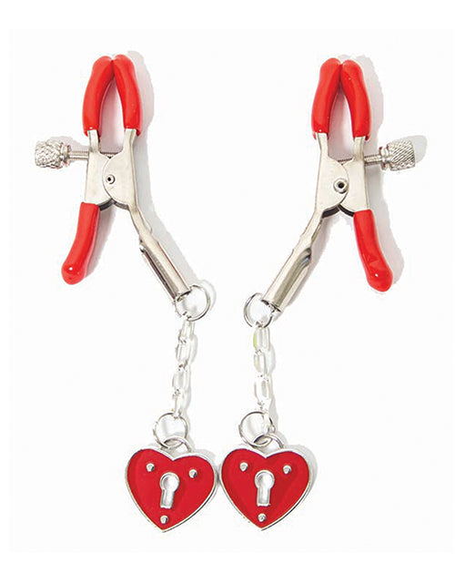 Sexy Af Nipple Clamps - Red Heart Charms - LUST Depot