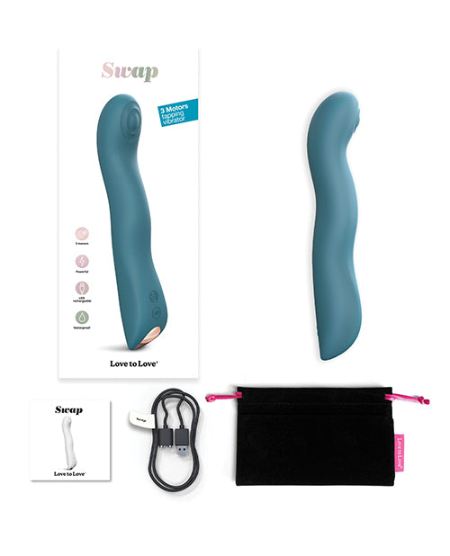 Love To Love Swap Tapping Vibrator - Teal Me - LUST Depot