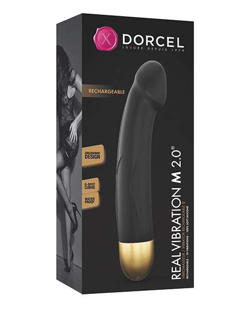 Dorcel Real Vibration M 8.6" Rechargeable Vibrator 2.0 - Black-gold - LUST Depot