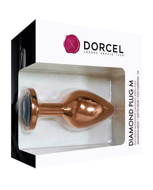 Dorcel Aluminium Bejeweled Diamond Plug - Rose Gold Medium - LUST Depot