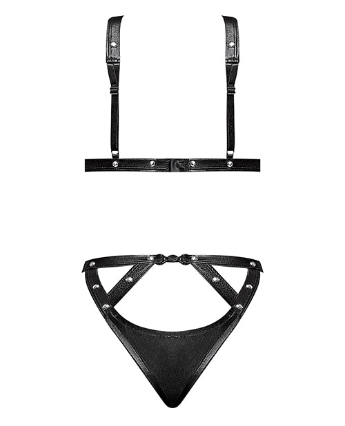 Lust Contessa Cupless Strappy Brazilian Teddy Black L-xl - LUST Depot