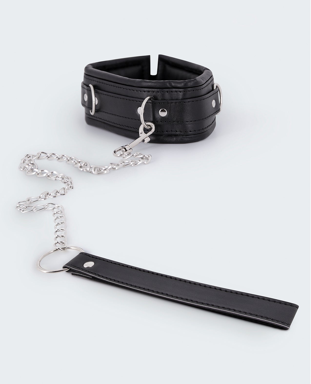 Lust Pu Leather Collar & Leash - Black - LUST Depot