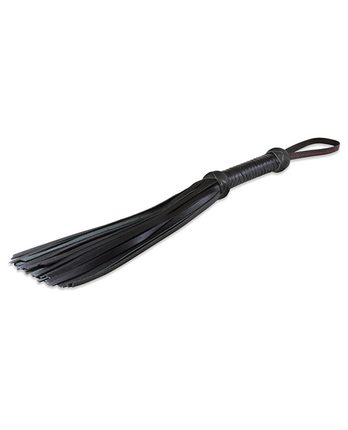 Sultra 16" Lambskin Twill Weave Grip Flogger - Black - LUST Depot