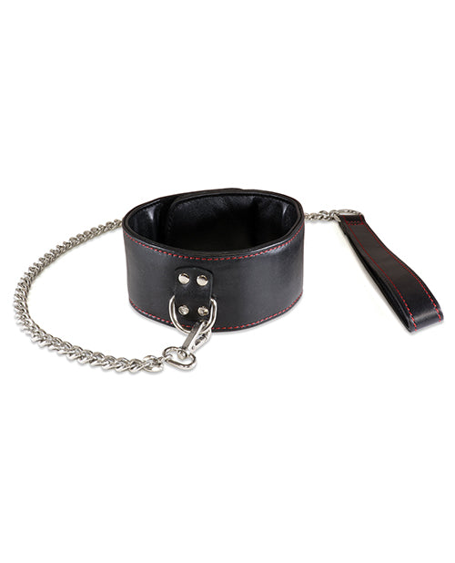 Sultra Lambskin 2 1-2" Collar W-24" Chain - Black - LUST Depot