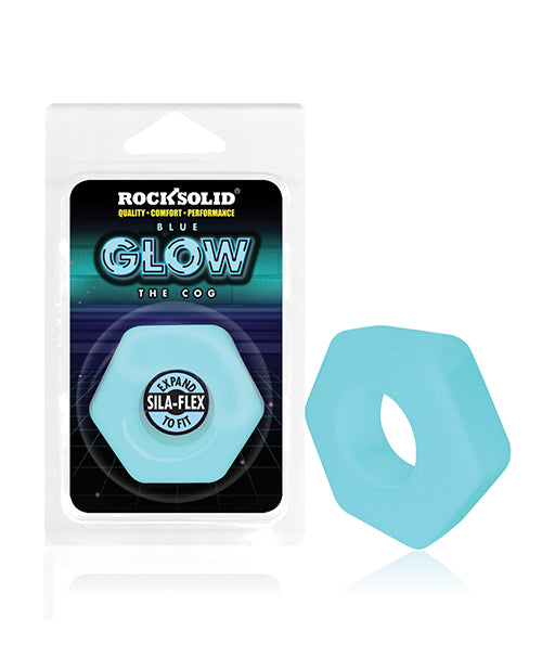 Rock Solid Glow In The Dark The Cog Ring - Blue - LUST Depot