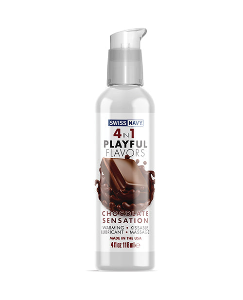 Swiss Navy 4 In 1 Flavors Chocolate Sensation - 4 Oz - LUST Depot