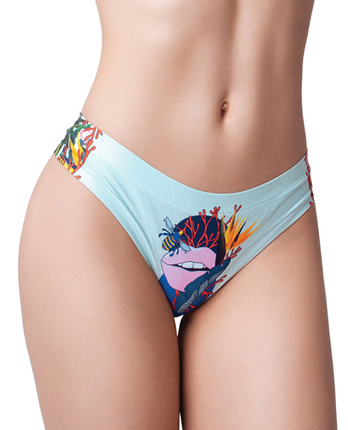 Mememe Botanic Panic Lips Printed Thong Lg - LUST Depot