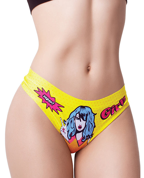 Mememe Comic Fans Printed Thong Lg - LUST Depot