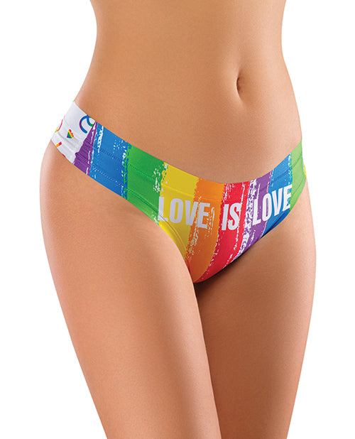 Mememe Pride Love Is Printed Thong Lg - LUST Depot